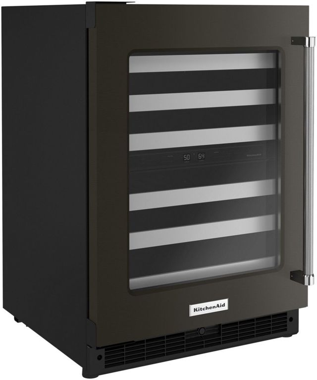 KitchenAid® 24" Black Stainless Steel Wine Cooler-2