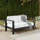Linon Key Largo Black/White Aluminum/Fabric Outdoor Loveseat-1