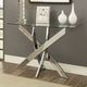 Furniture of America® Laila Glass Top Sofa Table with Chrome Cross Legs-2