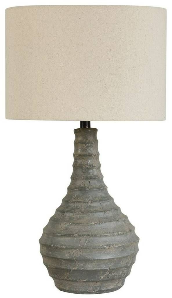 Uttermost® Stratum Light Beige Indoor-Outdoor Table Lamp with Distressed Gray Concrete Base-3