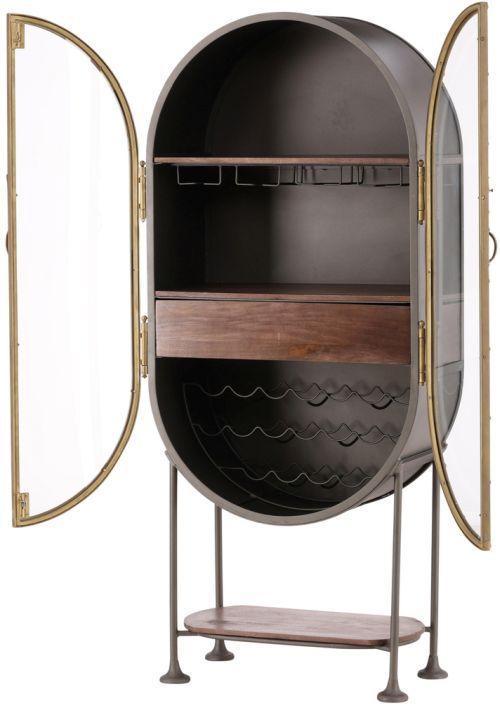 Furniture Classics Eclipse Brown/Gold Bar Cabinet-4