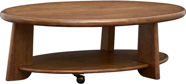 Magnussen Home® Tanner Tawny Brown Oval Cocktail Table with Casters-0