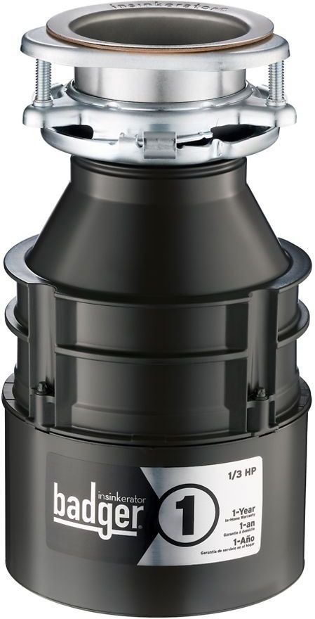 InSinkErator® Badger® 1 0.75 HP Continuous Feed Black Garbage Disposal-0