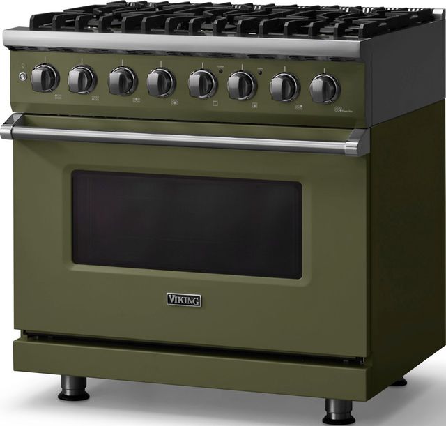 Viking® 5 Series 36" Martini Pro Style Dual Fuel (NG) Range with Polished Chrome Trim-3