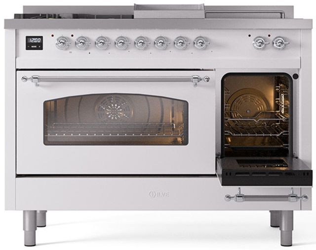 Ilve® Nostalgie II Series 48" Custom RAL Color Pro Style Dual Fuel Range-3