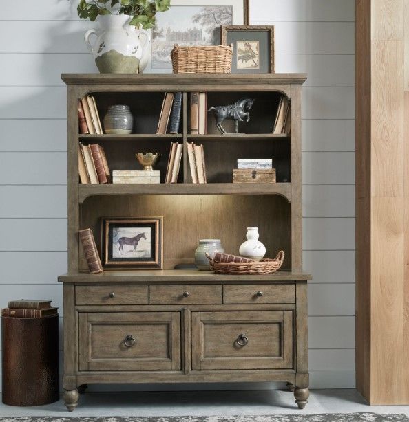 Liberty Furniture Americana Farmhouse Dusty Taupe Credenza and Hutch-1