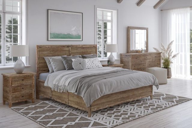 Jofran Inc. Maxton 4-Piece Wash Brown Queen Panel Bedroom Set-1