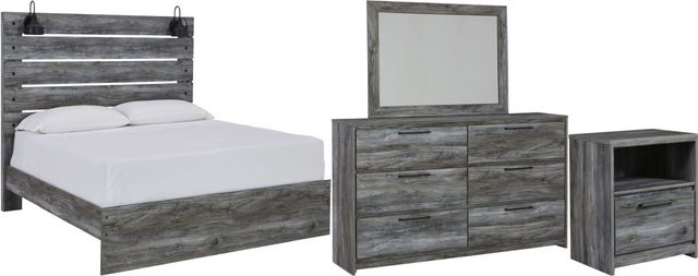 Signature Design by Ashley® Baystorm 4-Piece Gray Queen Panel Bed Set-0