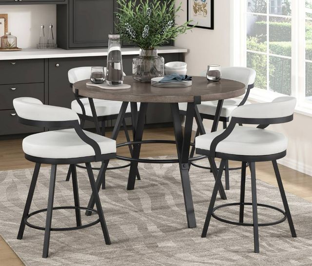 Homelegance® Crowley Brown Counter Height Table with Black Base-1