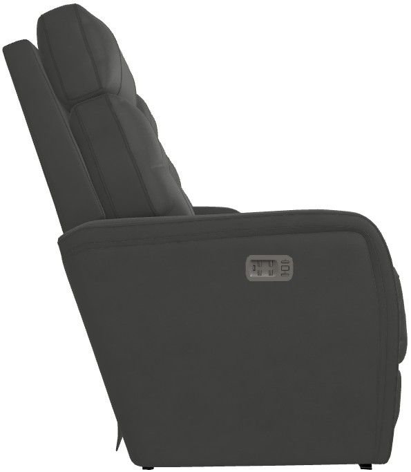 La-Z-Boy® Baron Blue Grey Leather Power Wall Reclining Loveseat with Console, Headrest and Lumbar-3