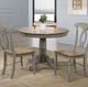 Winners Only® Barnwell Rustic Brown Top Round Dining Table with Gray Base-1