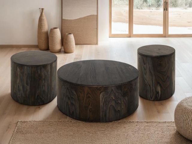 International Furniture Direct Balam Stained Dark End Table-1