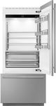 Smeg Universal 36" 19.6 Cu. Ft. Stainless Steel Built-In Bottom Freezer Refrigerator-1