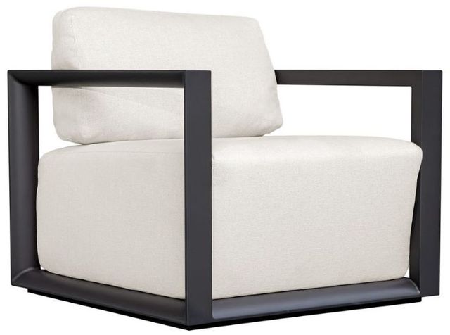 Uttermost® Remsen Java Black/Oyster Fabric/Metal Outdoor Lounge Chair-0