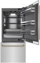 ZLINE Autograph Edition 36" 19.8 Cu. Ft. Stainless Steel Built In Bottom Freezer Refrigerator with Polished Gold Helix Handles and Water Dispenser-3