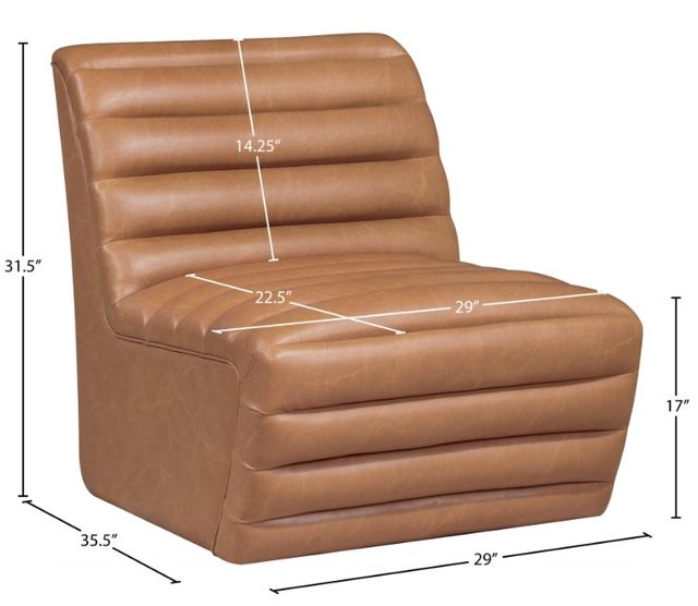 Meridian Furniture Vega Cognac Leather Upholstered Accent Chair-2