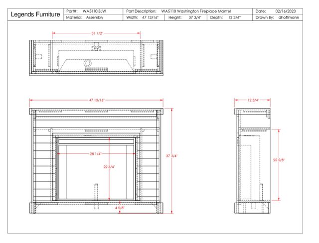 Legends Home Washington Barnwood/Jasmine White Fireplace Mantel-2