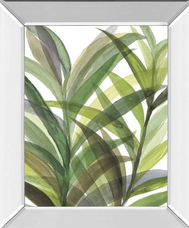 Classy Art Tropical Greens II by Rebecca Meyers Mirror Framed Wall Art-1
