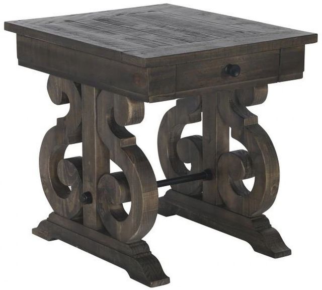 Magnussen Home® Bellamy Peppercorn Square End Table-0