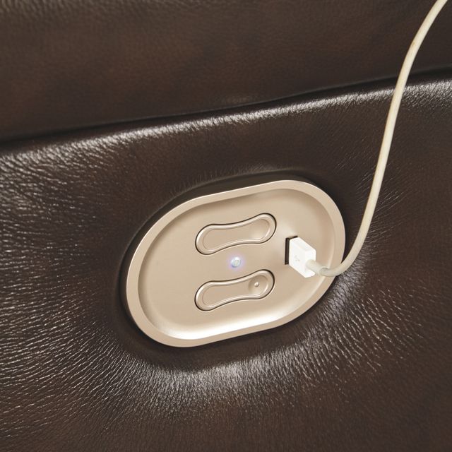 Signature Design by Ashley® Hallstrung Chocolate Power Reclining Loveseat-3