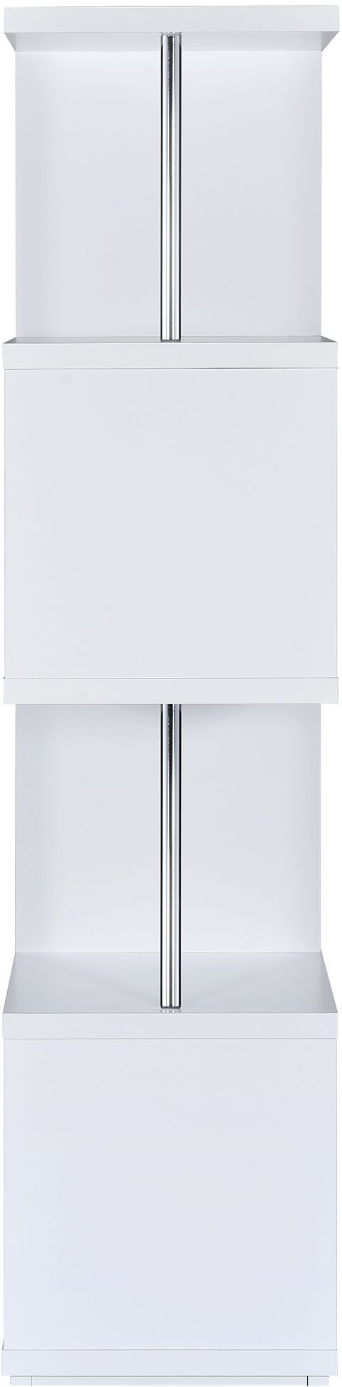 Coaster® Baxter White/Chrome 4-Shelf Bookcase-1