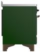 Ilve® Majestic III 48" Emerald Green Pro Style Induction Range with Solid Door and Burnished Trim-3