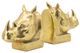 A & B Home 2-Piece Gold Rhino Bookends Set-0