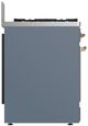 Ilve® Majestic III 30" Blue Gray Pro Style Dual Fuel Liquid Propane Range with 5 Black Brass Burners and Brass Trim-4