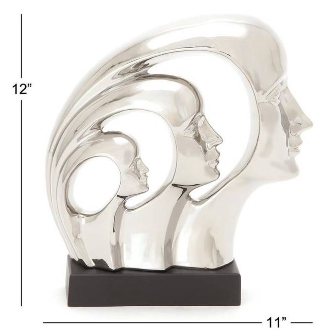 Deco Marche Silver Face Sculpture-2