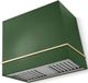 AGA Loge 36" Cornwall Green Wall Mounted Range Hood with Polished Brass Trim-0