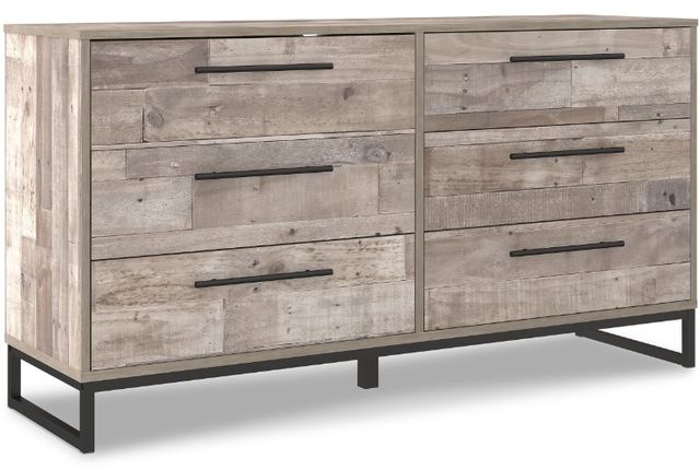 Signature Design by Ashley® Neilsville 5-Piece Whitewash Queen Platform \ Bed Set-2