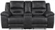 Homelegance® Hazen Black Double Manual Reclining Loveseat with Center Console-2