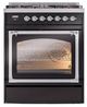 Ilve® Nostalgie II Noblesse 30" Glossy Black Pro Style Dual Fuel Range with Chrome Trim-1