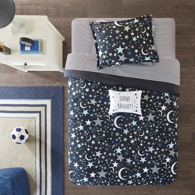 Olliix by Mi Zone Kids Starry Night Charcoal Full/Queen Complete Bed and Sheet Set-2
