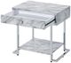 ACME Furniture Wither White Accent Table with Chrome Base-5