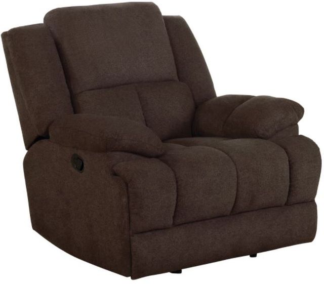 Coaster® Waterbury Brown Upholstered Glider Recliner-0