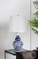 A & B Home Blue/White 14" Ceramic Vase Lamp-5