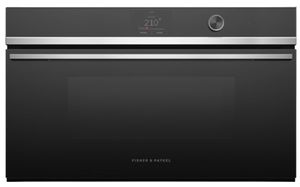 front view of the Fisher & Paykel Series 9 Contemporary 30" Stainless Steel Steam Oven