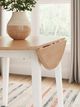 Signature Design by Ashley® Gesthaven Natural Round Dining Drop Leaf Table with White Base-4