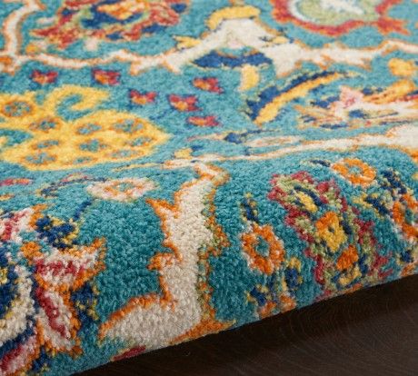 Nourison Home™ Allur Turquoise Ivory 5'x7' Area Rug-3