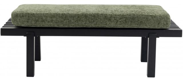 Meridian Furniture Naya Green/Black Bench with Cushion-1