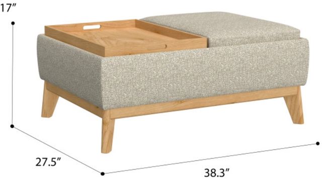 Emerald Home Reverie Gray Ottoman with Storage and Trays-2