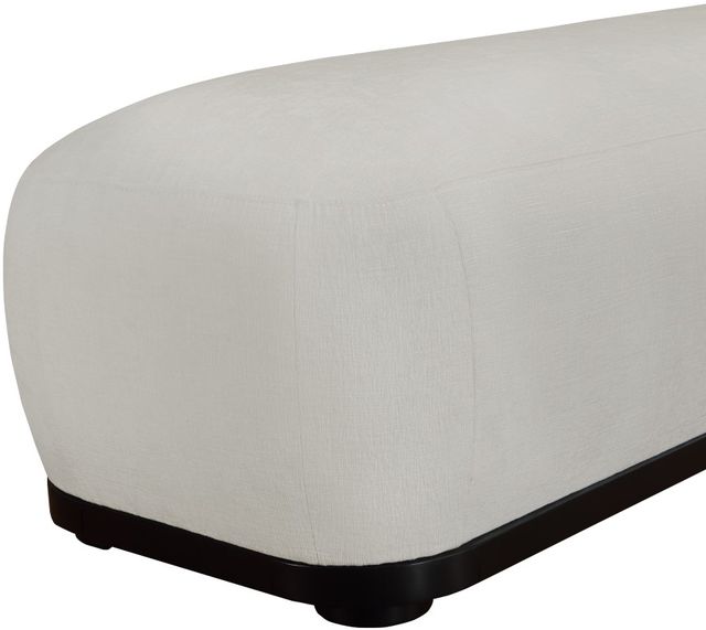 Meridian Furniture Calum Gray/Black Chenille Fabric Bench-3