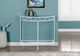 Monarch Specialties Inc. Glass Top Accent Table with White Base-1