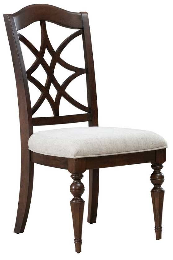 Liberty Furniture Arden Road Cream/Satin Cherry Splat Back Dining Side Chair-0