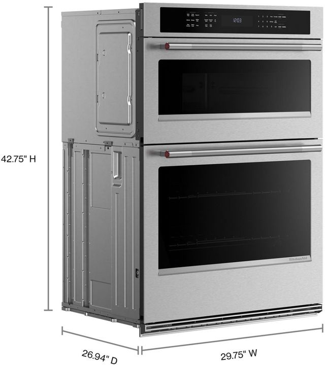 KitchenAid® 30" PrintShield™ Stainless Steel Oven/Micro Combo Electric Wall Oven with Air Fry mode -4