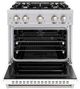 ZLINE Classic 30" Stainless Steel Pro Style Gas Range with White Matte Door-1