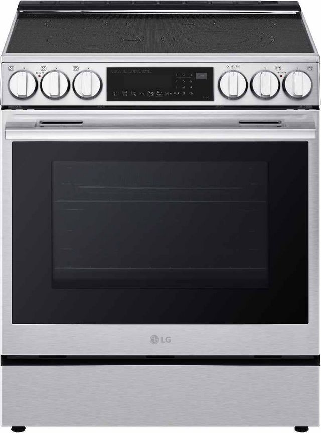 LG 30" PrintProof™ Stainless Steel Smart InstaView® Glass-Top Slide In Electric Range with ProBake Convection®