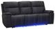 New Classic® Home Furnishings Hartley Black Leather Power Reclining Sofa with Power Headrest and Footrest-0