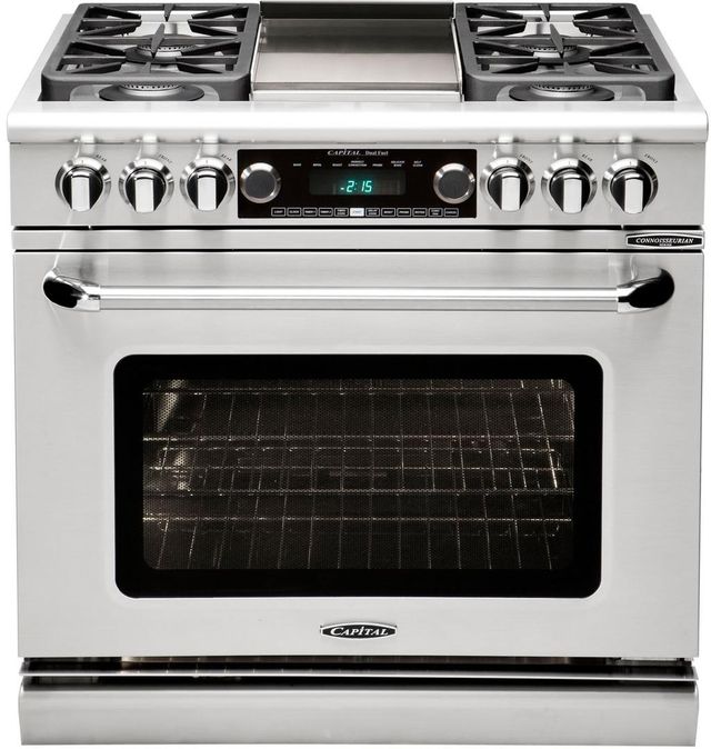 Capital Cooking™ Connoisseurian 36" Stainless Steel Pro Style Dual Fuel Range-0